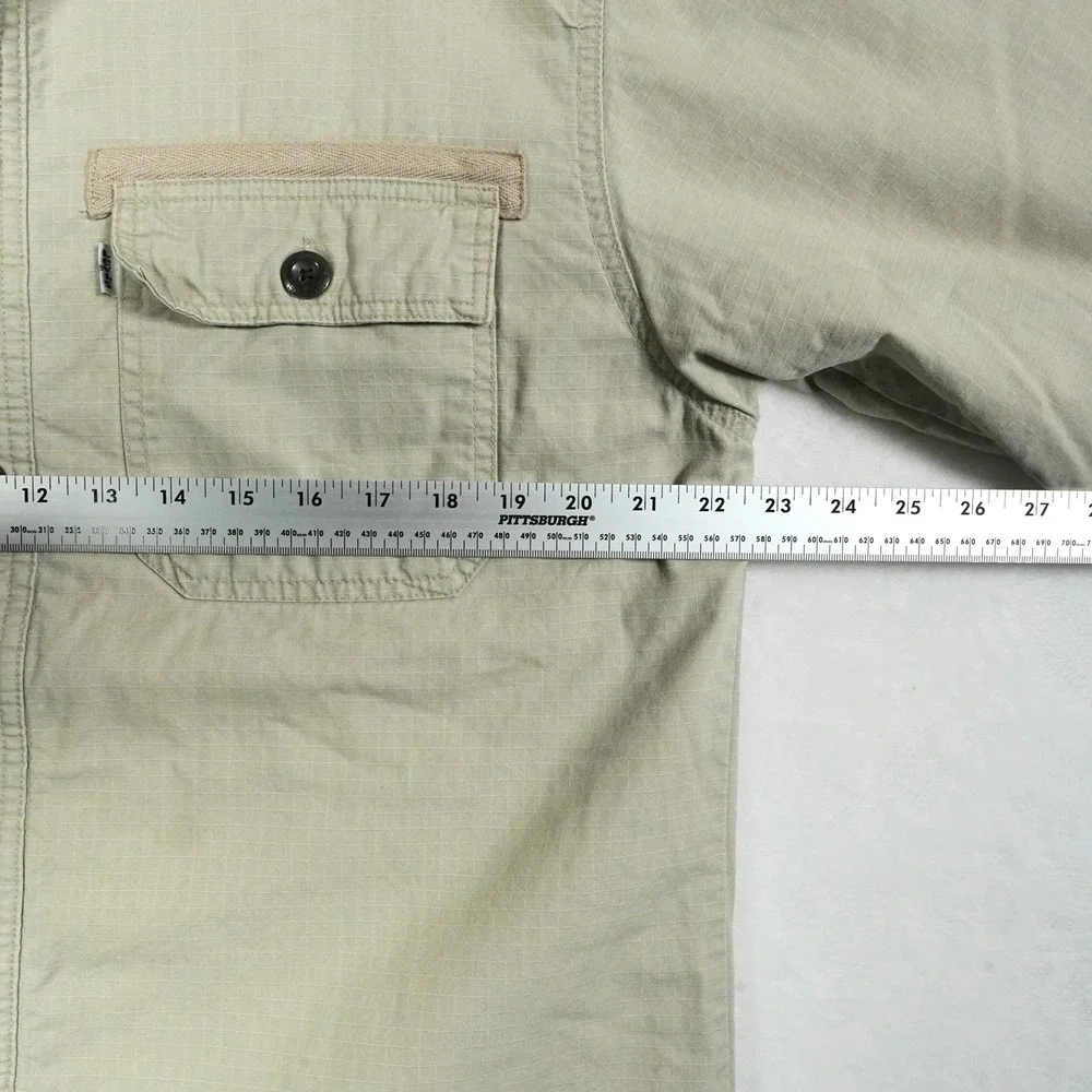Levis Men's Sherpa Lined Utility Jacket Beige Medium Regular Fit Button‎ Front - Picture 8 of 9